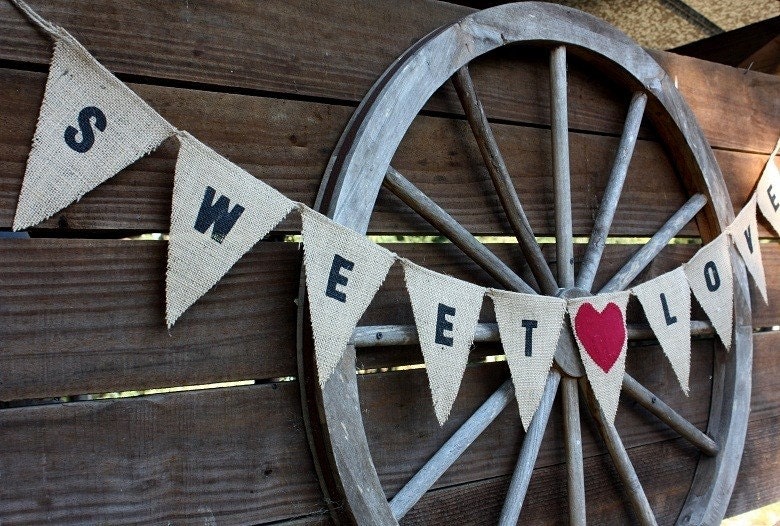 Sweet Love burlap banner