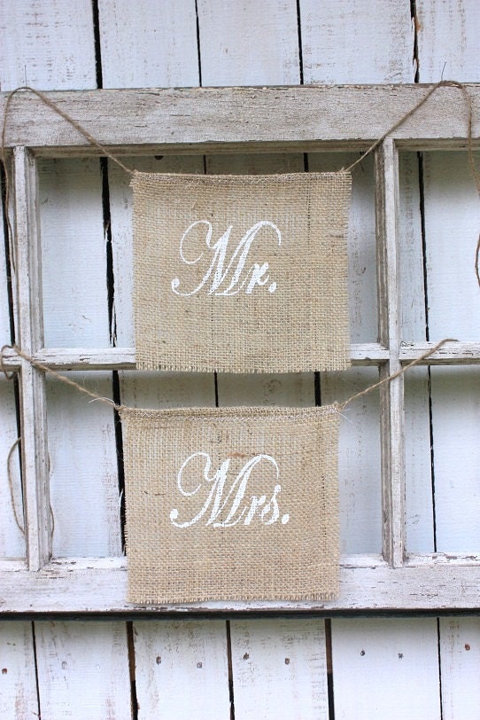 Mr and Mrs chair signs