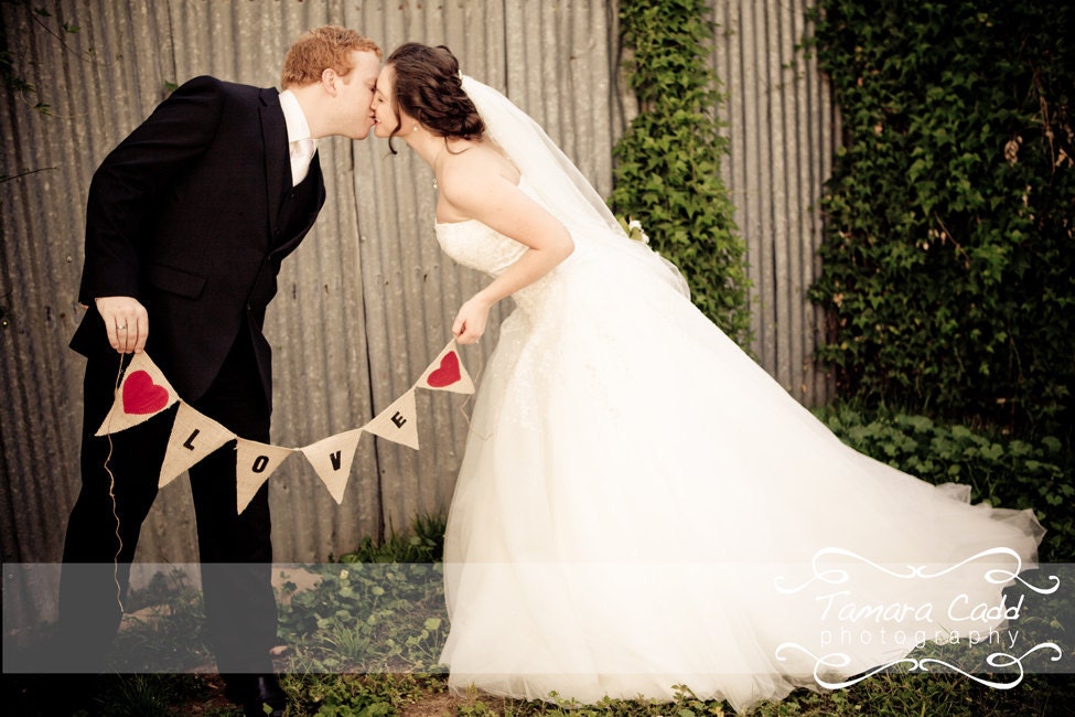 Love Photo Prop with red heart