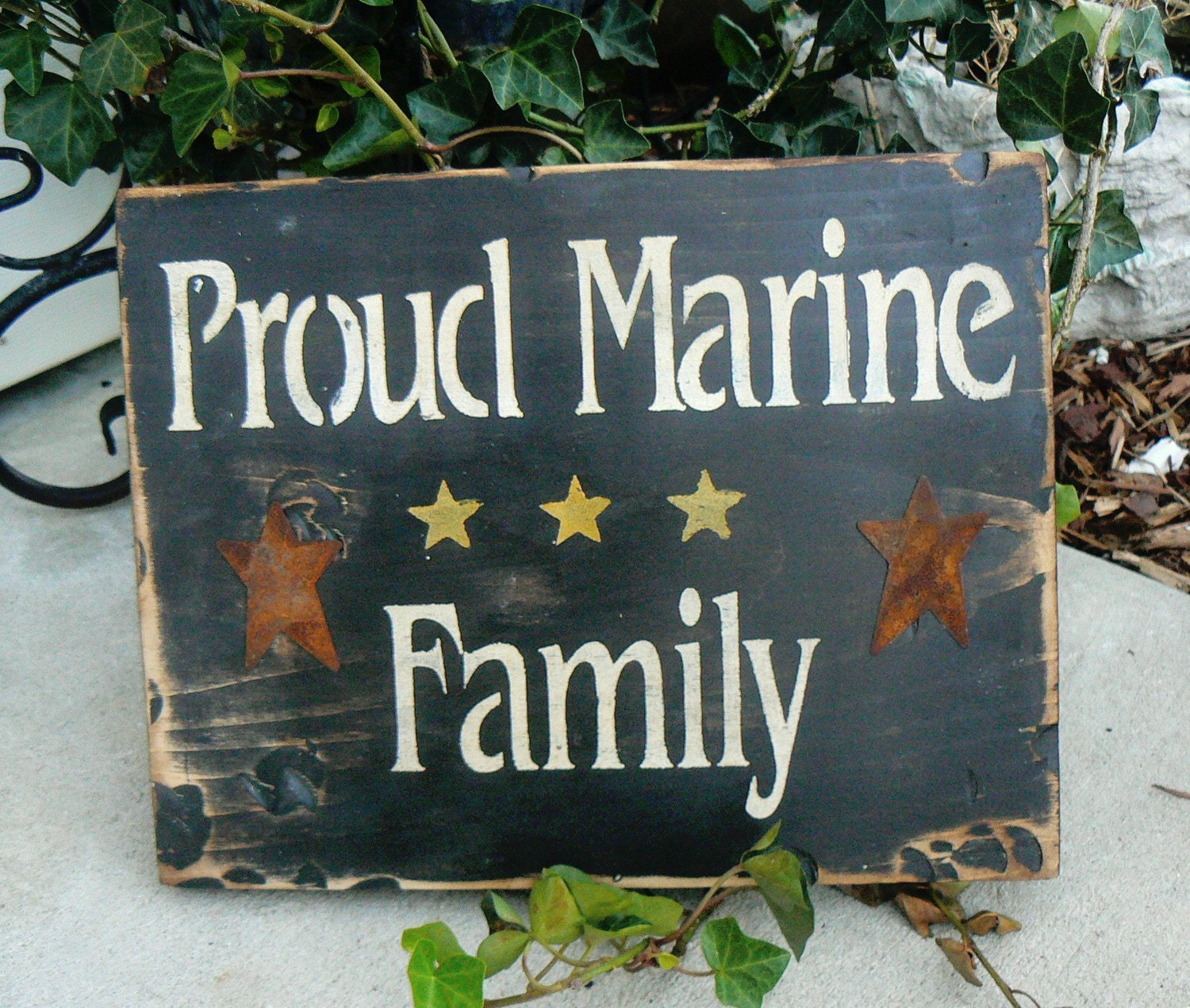 PROUD MARINE FAMILY military wood sign for home or gift us navy licenced