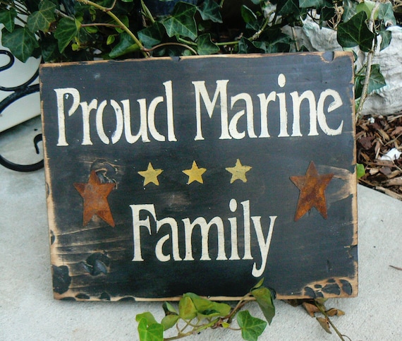 PROUD MARINE FAMILY military wood sign for home or gift us navy licenced