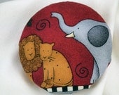 Noah's Arc  Elephant and Lions Fabric Brooch