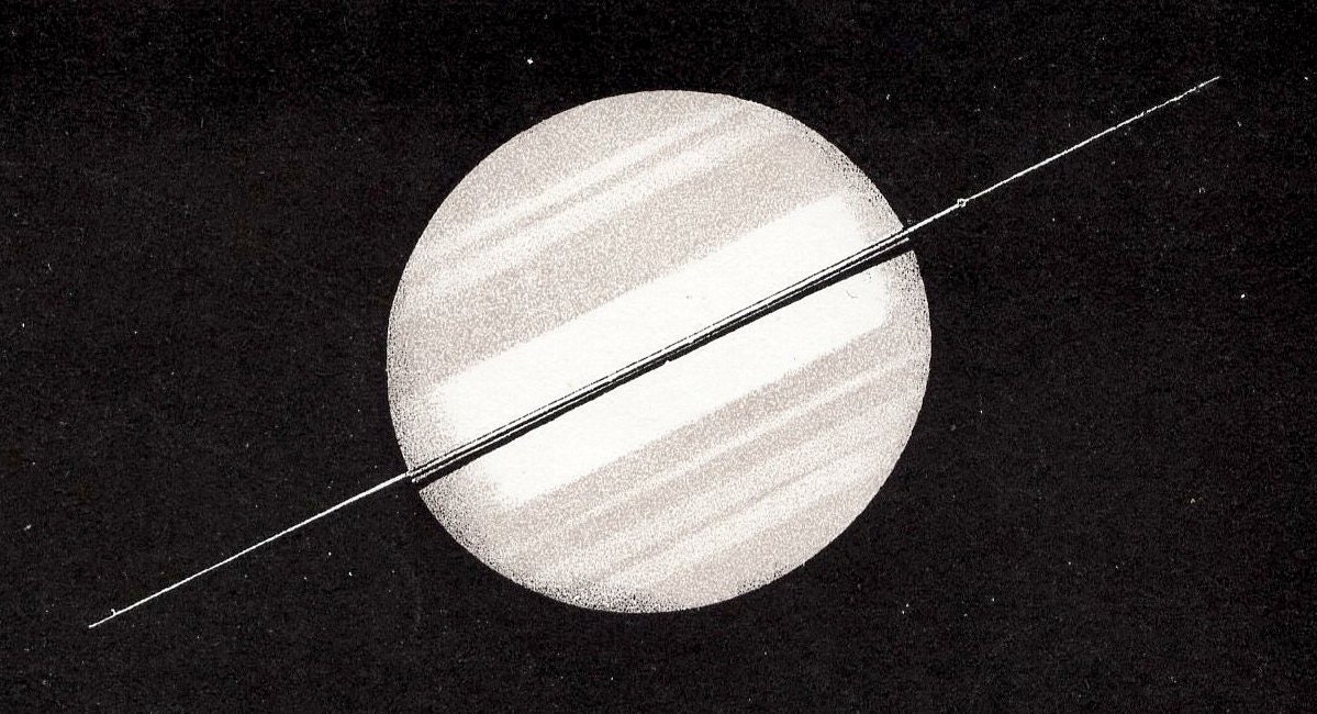 1892 planet saturn rare original antique astronomy celestial print