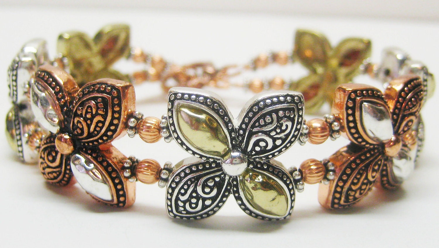 RESERVED for Rhellam Multi Color Floral Cuff Bracelet