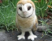Mr. Barn Owl, needle felted bird