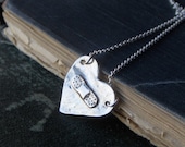 The Mending Heart - Solid Sterling Silver Heart - Mended with a Bandaid Bandage- Made to order