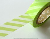 Japanese Light LIME GREEN Washi Tape 15mm Green Stripe MT Masking Tape for gift wrap, decorations