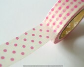 PINK Polka Dots Japanese Washi Tape -  15mm MT from PrettyTape