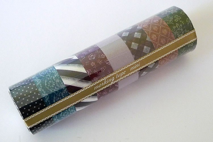 MINI Japanese Masking Washi Tape- Starter Kit DARK (A) Set of 8