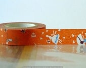 Japanese Washi Tape Orange LOVE LETTER Girl Pattern 15mm SINGLE