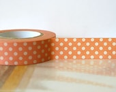 Japanese Washi Tape PEACH PINK  Polka Dots 15mm Gift Packaging