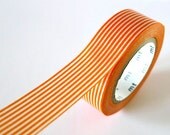 Orange Washi Tape Horizontal Stripe LINES 15mm Japanese MT Masking Tape - PrettyTape