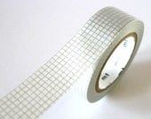 Grey SILVER GRID Washi Tape 15mm Japanese MT Masking Tape - PrettyTape