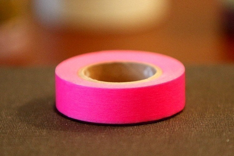 Bright PINK Tape Japanese Washi Masking Tape 15mm mt  hot pink- from PrettyTape