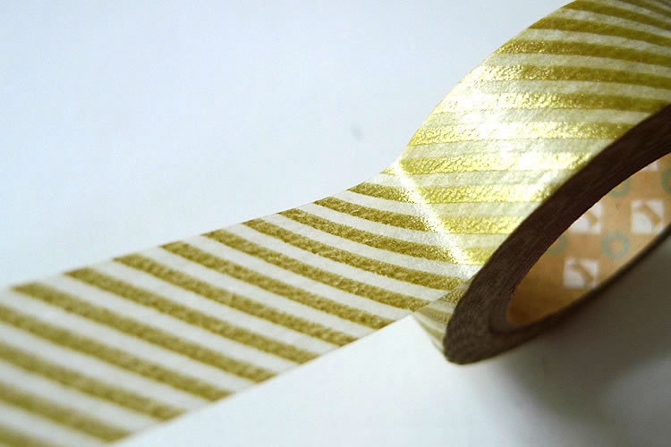 MT Gold Washi Tape Japanese Gold Stripe- PrettyTape