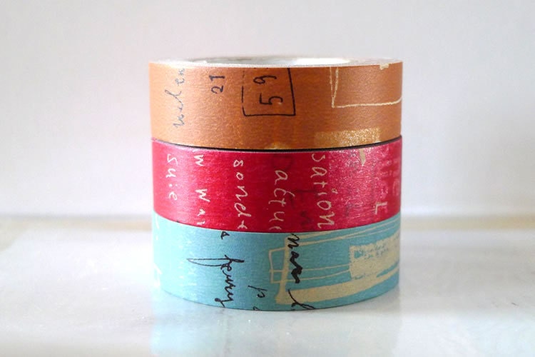 Graffiti Washi Tape Set DARK (A) Artistic Collage Japanese Masking Tape Set of 3