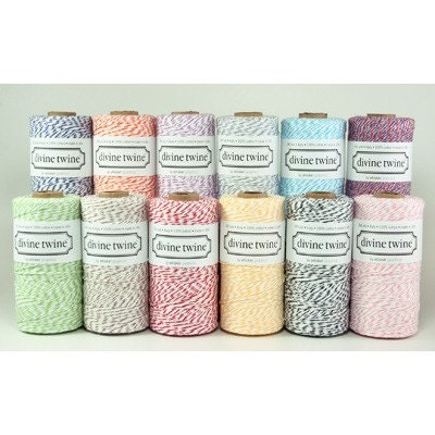 RED Bakers Twine- Red Twine and White Stripes Cotton String 240 Yards
