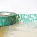 Pretty Japanese Washi Tape - Small Flowers Aqua BLUE Masking Tape 15mm Gift Package, Scrapbooking