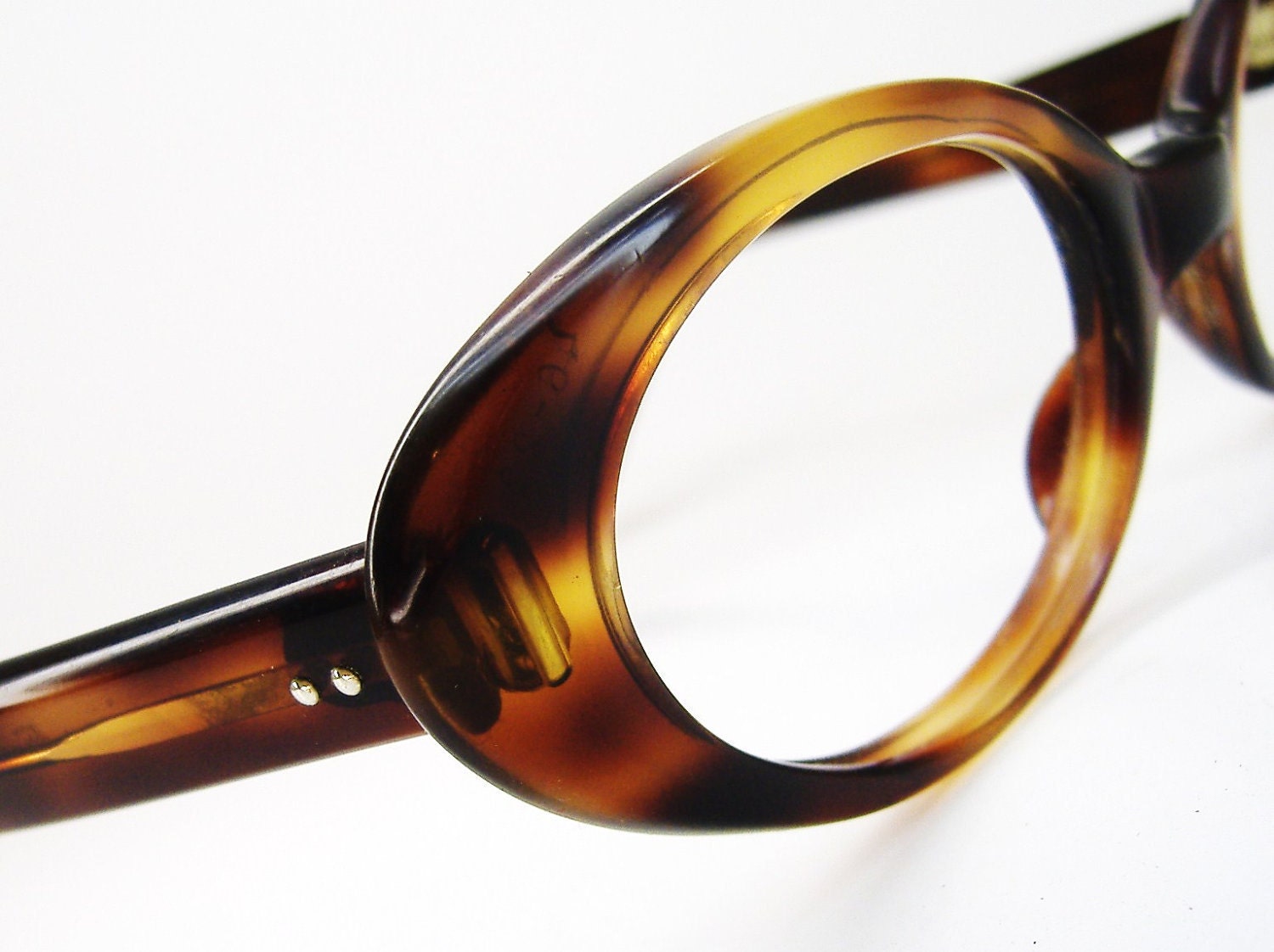 Vintage Brown Tortoise Cateye Eyeglasses Eyewear Frame France