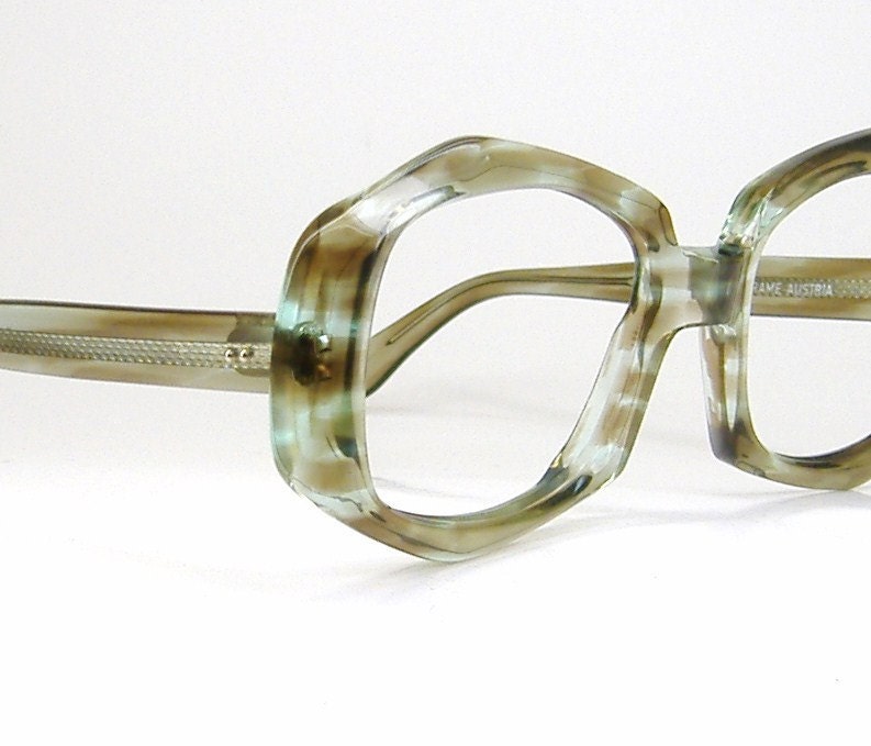 Vintage1970s Womens Multi Colored Charcoal Blue Eyeglasses Eyewear Frame NOS