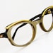 Vintage Beige Cat Eye Eyeglasses Sunglasses Eyewear Frame With Gold Brow Accents NOS