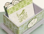 Recipe Box or Address Box Open Simply Nature Distressed Monogrammed  4 x 6
