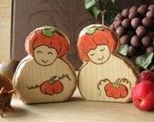 PUMPKIN SET - natural wooden toy -waldorf inspired - for nature table