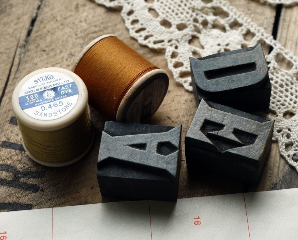 Letterpress Make Do and Mend Limited Edition Print Blue