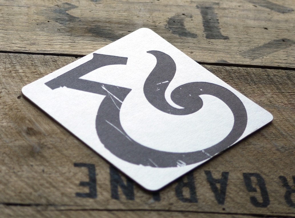 Letterpress Ampersand Coasters