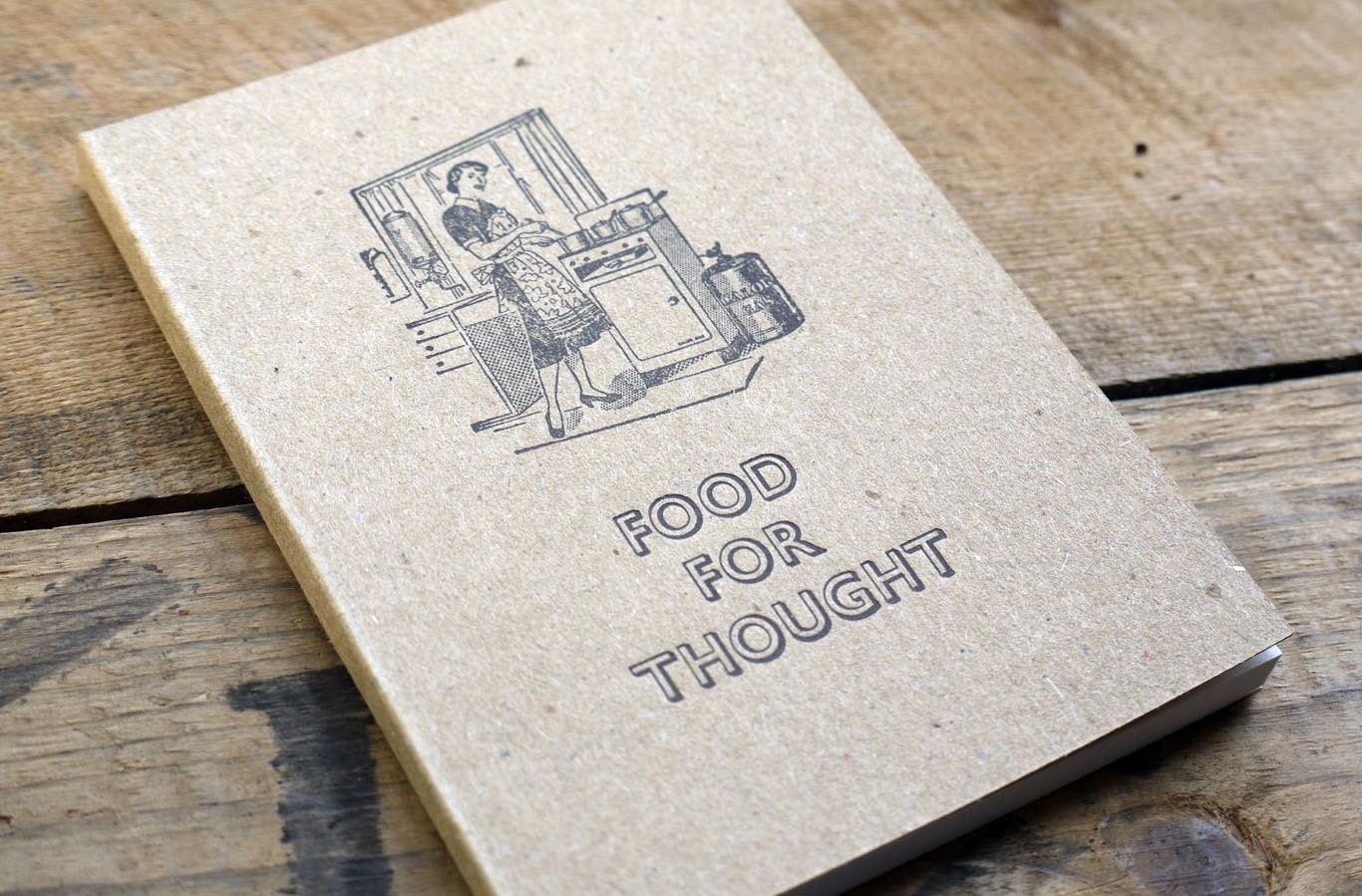 Letterpress Retro Notebook. Food for thought