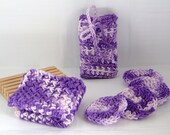 Purple Spa Set, Spa Bath Set, Crochet Spa Set, Cotton Spa/Bath Set