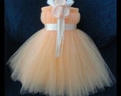 Peach Flower Girl Dress