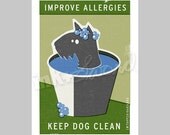 Original Illustration - Improve Allergies - Ink and Sword PSA - Scottish Terrier - 5x7 Print