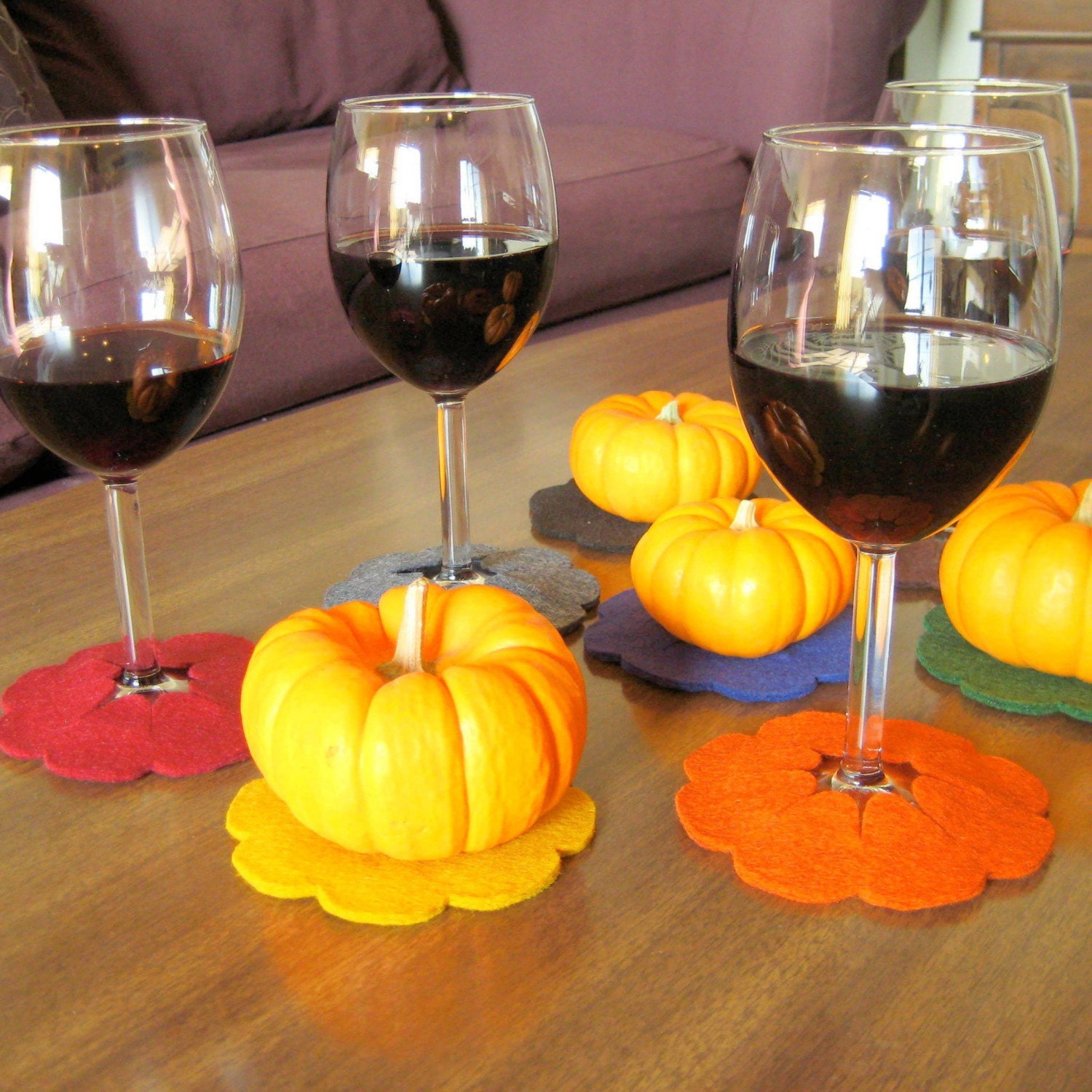 Pumpkin Slip-on Coasters - Set of 8