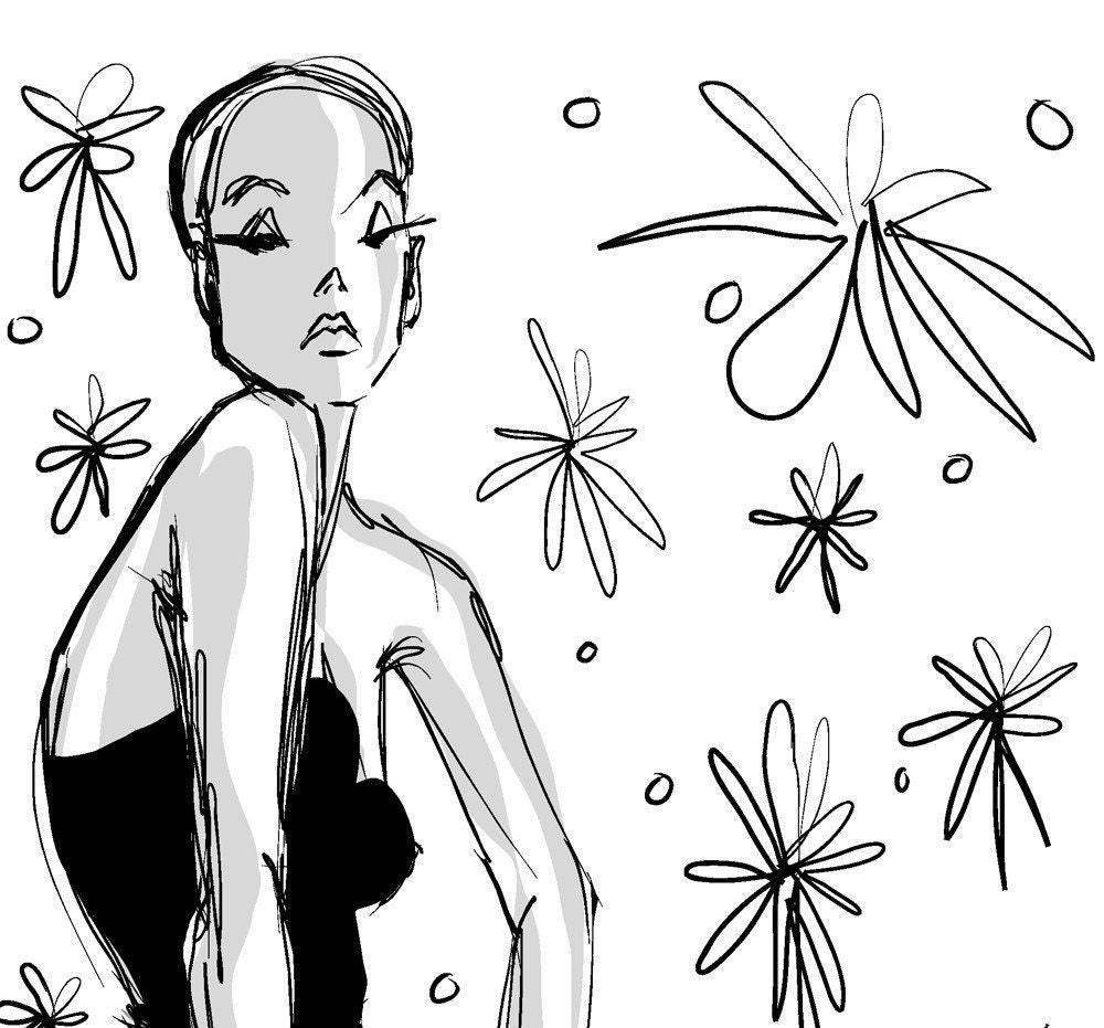 CORSET- fashion illustration digital print