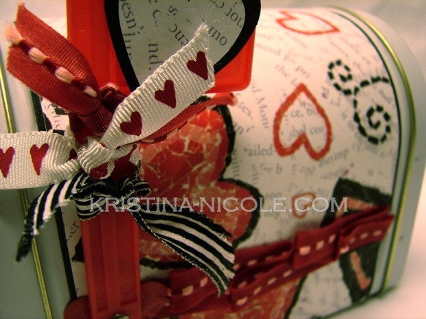 Premade Owl Mini MailBox - Altered - Love Romance Owl- KRISTINANICOLE