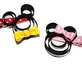 Inspired by Mickey or Minnie Ribbon Sculpture Hair Bow Clip-ONE
