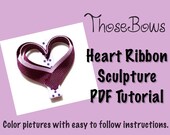 Instant Download Heart Ribbon Sculpture Hair Clip Instructions Tutorial PDF