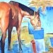 Original Watercolor Painting Horse - The Morning Drink