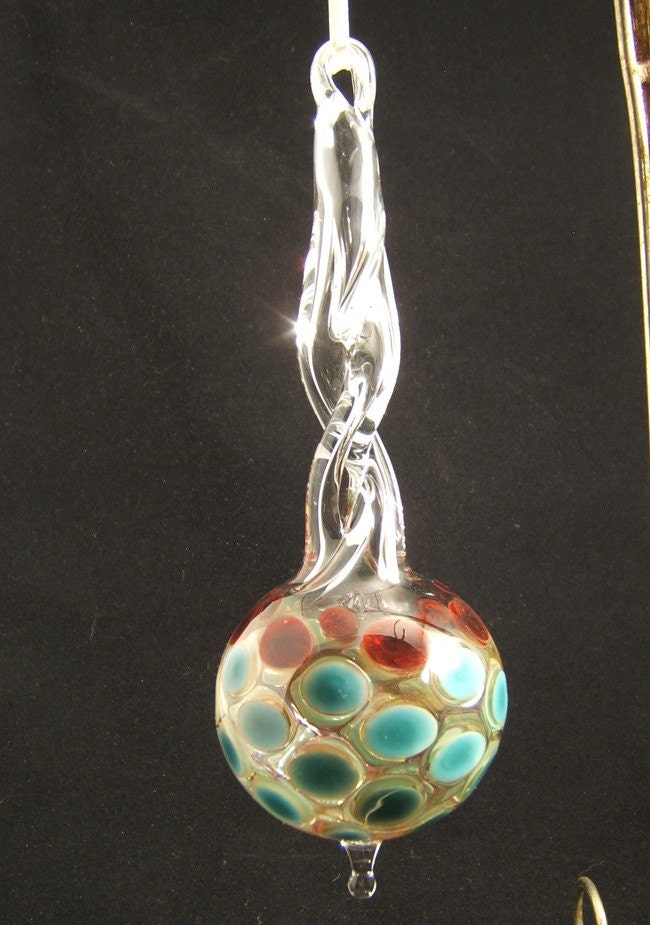 Blown Glass Ornament...Twisted...by Fireworx Glass