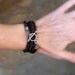 Leather Wrap Bracelet Brown Braid Silver Rustic Toggle Clasp