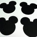 30 5" Mickey Mouse Head Silhouettes Black Cutouts Die Cut Paper Crafting Scrapbooking Confetti Card Making Supplies