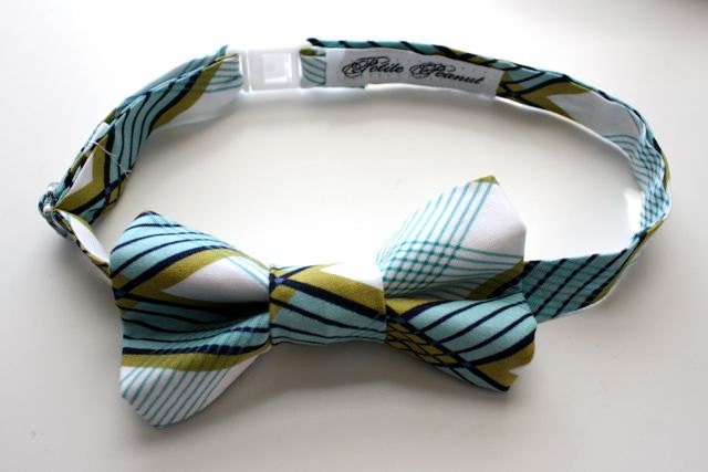 Little Guy SPRING EASTER Bow tie  - Turquoise Teal Green Plaid - (Newborn - 10 years) - Baby Boy Toddler -  Wedding - Photo Prop