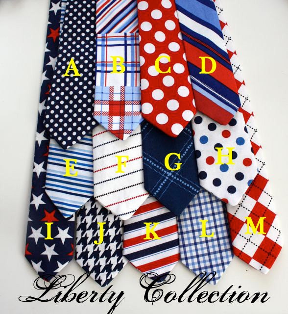 Little Guy Necktie Tie - LIBERTY Collection - (12 months - 2T) - Baby Boy Toddler - Wedding - Photo Prop- 4th of July