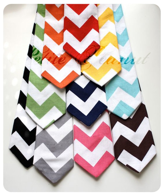 Little Guy Necktie Tie - CHEVRON Collection - (12 months - 2T) - Baby Boy Toddler - Wedding - Photo Prop
