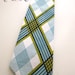 Little Guy Necktie Tie - Plaid - Teal Turquoise Navy White Lime Green - (12m - 2T) - Baby Boy Toddler - Custom Order