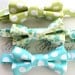 Little Guy SPRING EASTER Bow tie - Aqua and Green Collection - (Newborn - 10 years) - Baby Boy Toddler - Custom Order - Wedding - Photo Prop