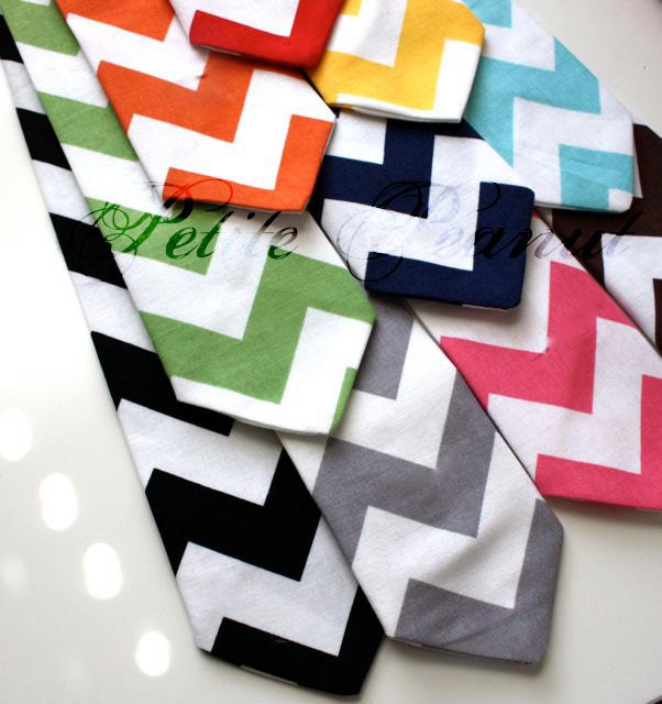 Little Guy Necktie Tie - CHEVRON Collection - (12 months - 2T) - Baby Boy Toddler - Wedding - Photo Prop
