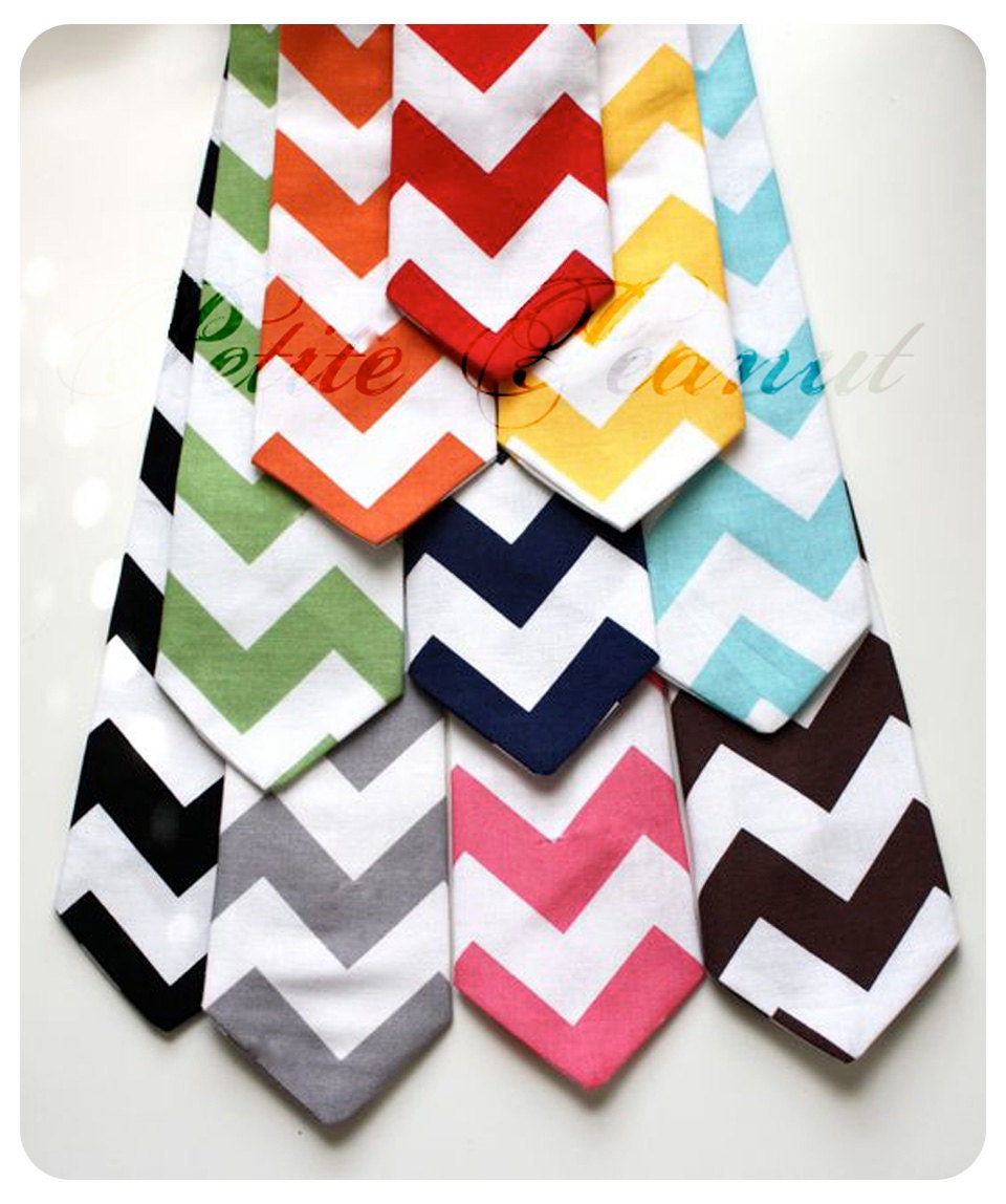 Little Guy Necktie Tie - CHEVRON Collection - (12 months - 2T) - Baby Boy Toddler - Wedding - Photo Prop