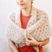 My Grandmother's Bridal Shawl (Vintage cream crochet square wool shawl)